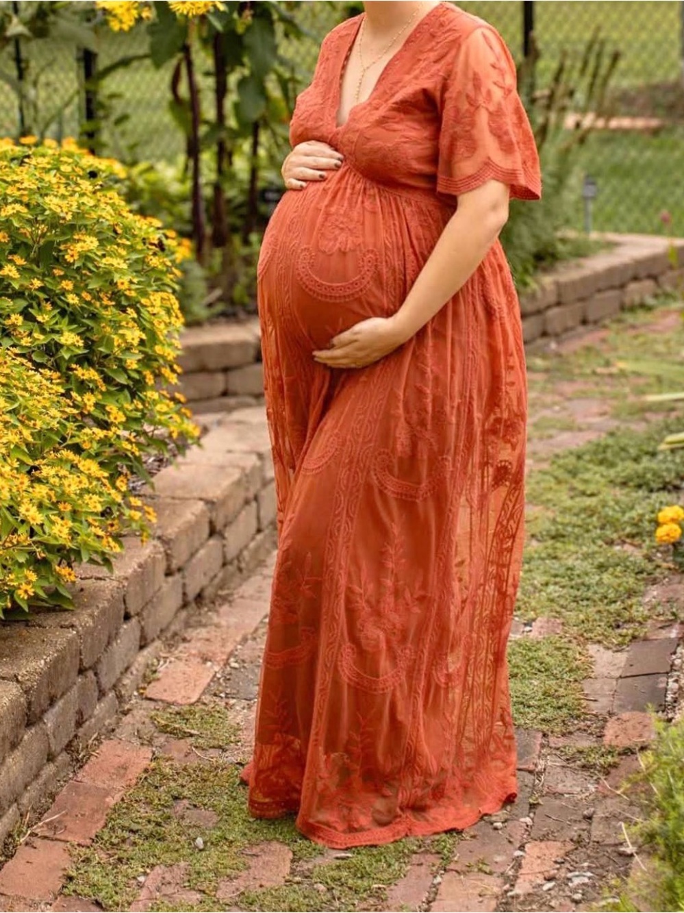 Maternity Maxi Dress in Rust